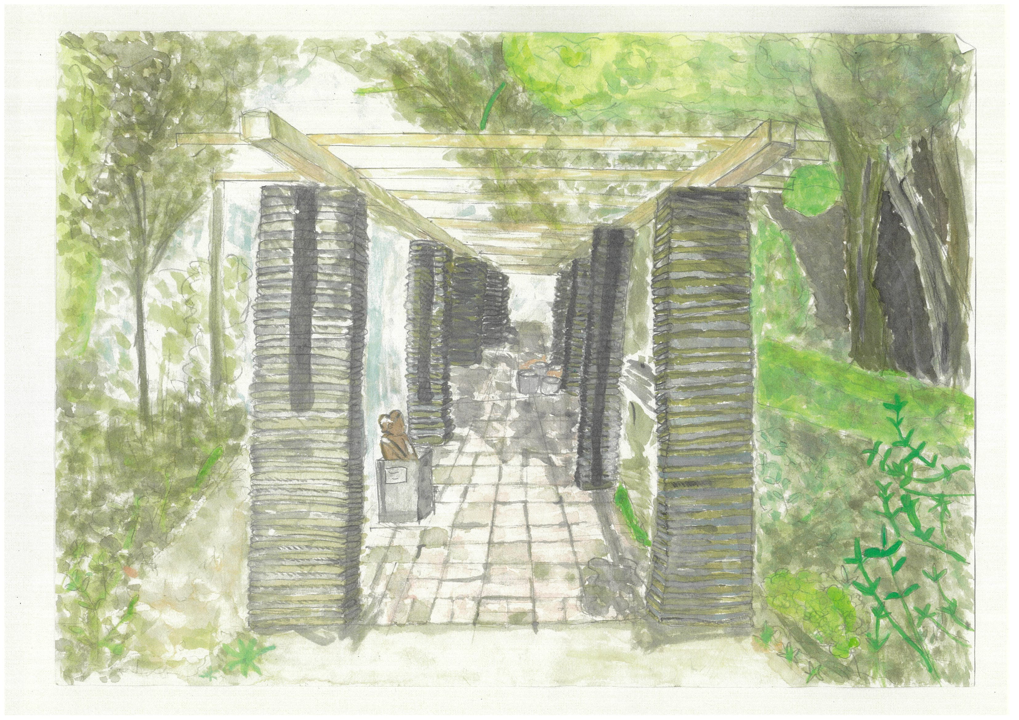 努力賞「グリーンロードから見た石造りの藤だな」小平市立小平第十一小学校5年生 横田梨紗さん