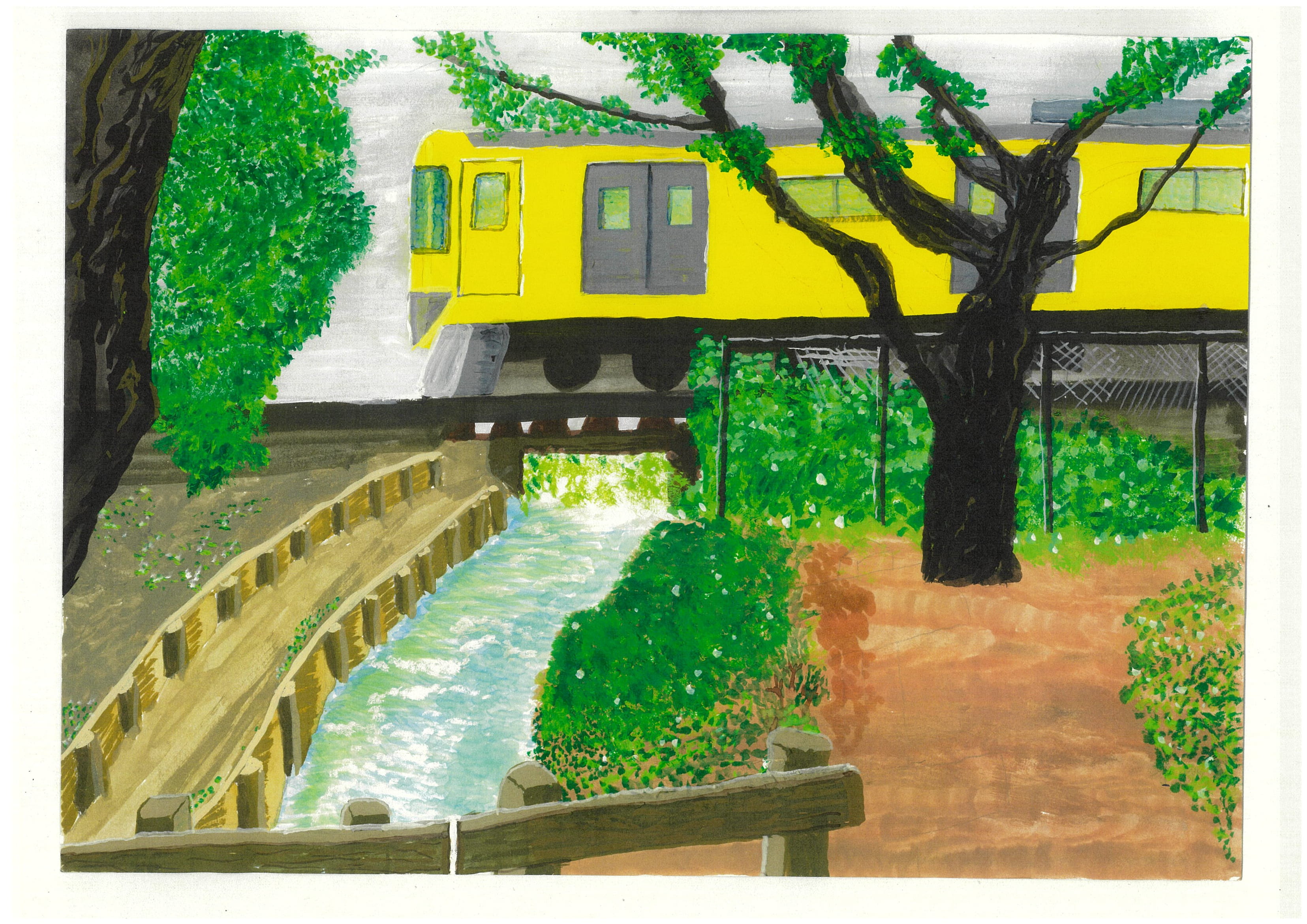 努力賞「自然と重なるイエロートレイン」小平市立小平第六小学校6年生 原嶋真大さん